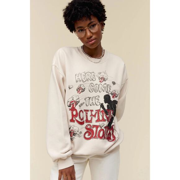 DAYDREAMER White Rolling Stones Here Comes The Stones Oversized Sweatshirt L - Picture 1 of 10